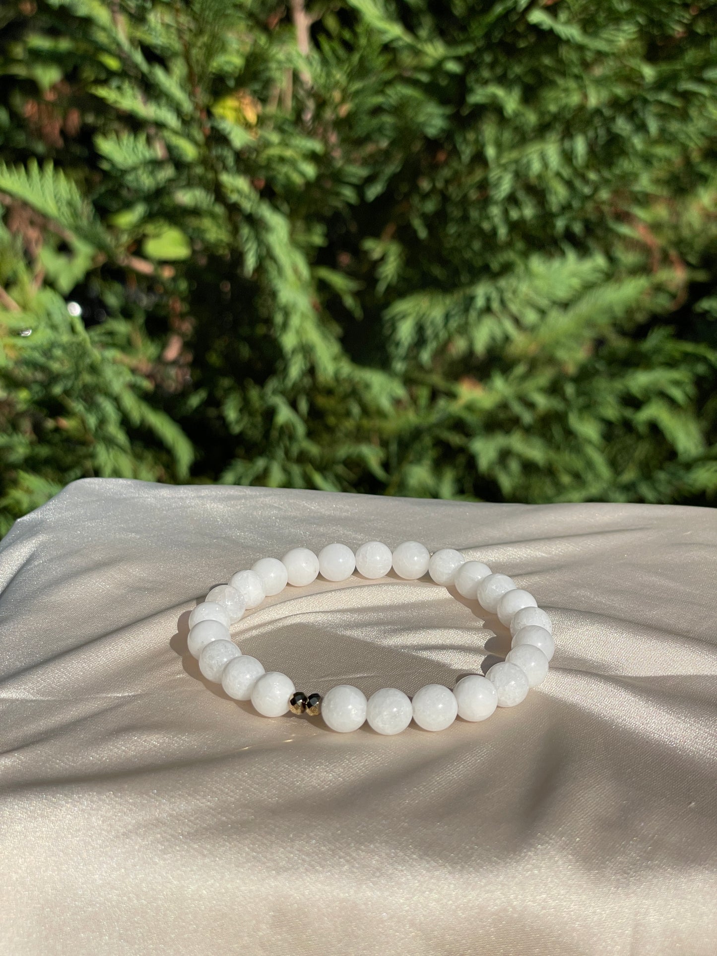 8mm White Jade Bracelet