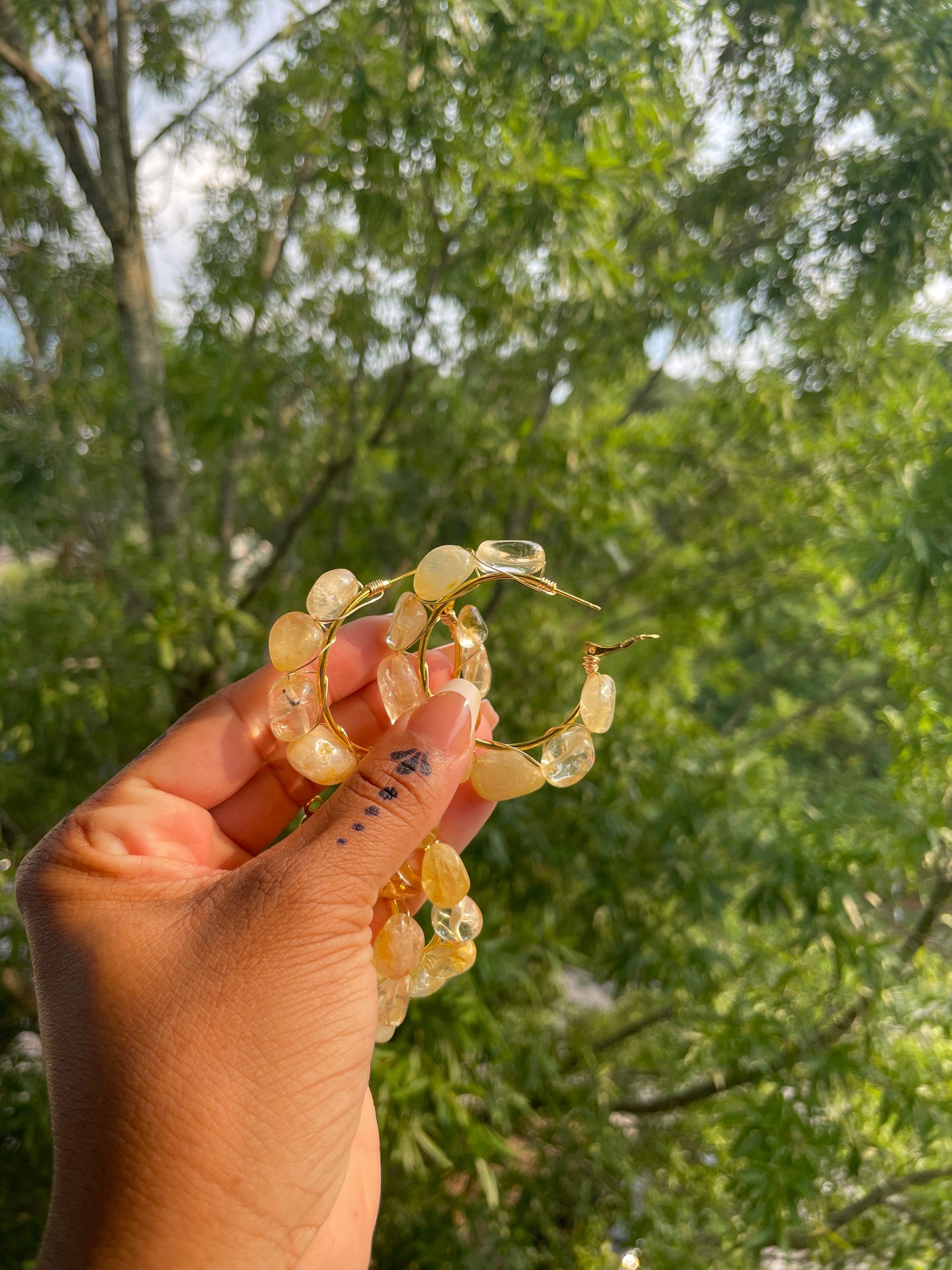 Citrine Hoop Earrings