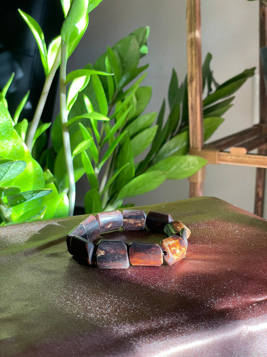 15mm x 17mm Dark Brown Wooden bracelet