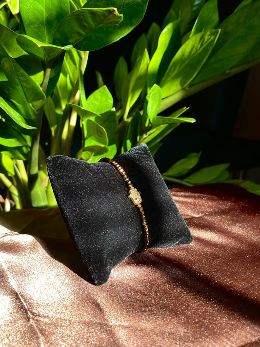 3mm Bronze Hamsa bracelet