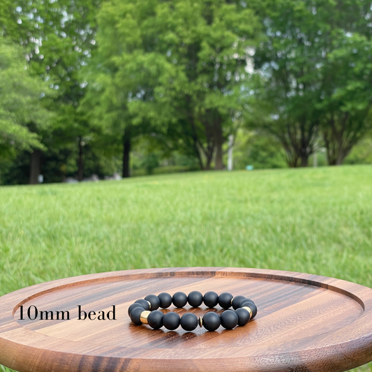 Men’s Black Onyx & Brass Bracelet