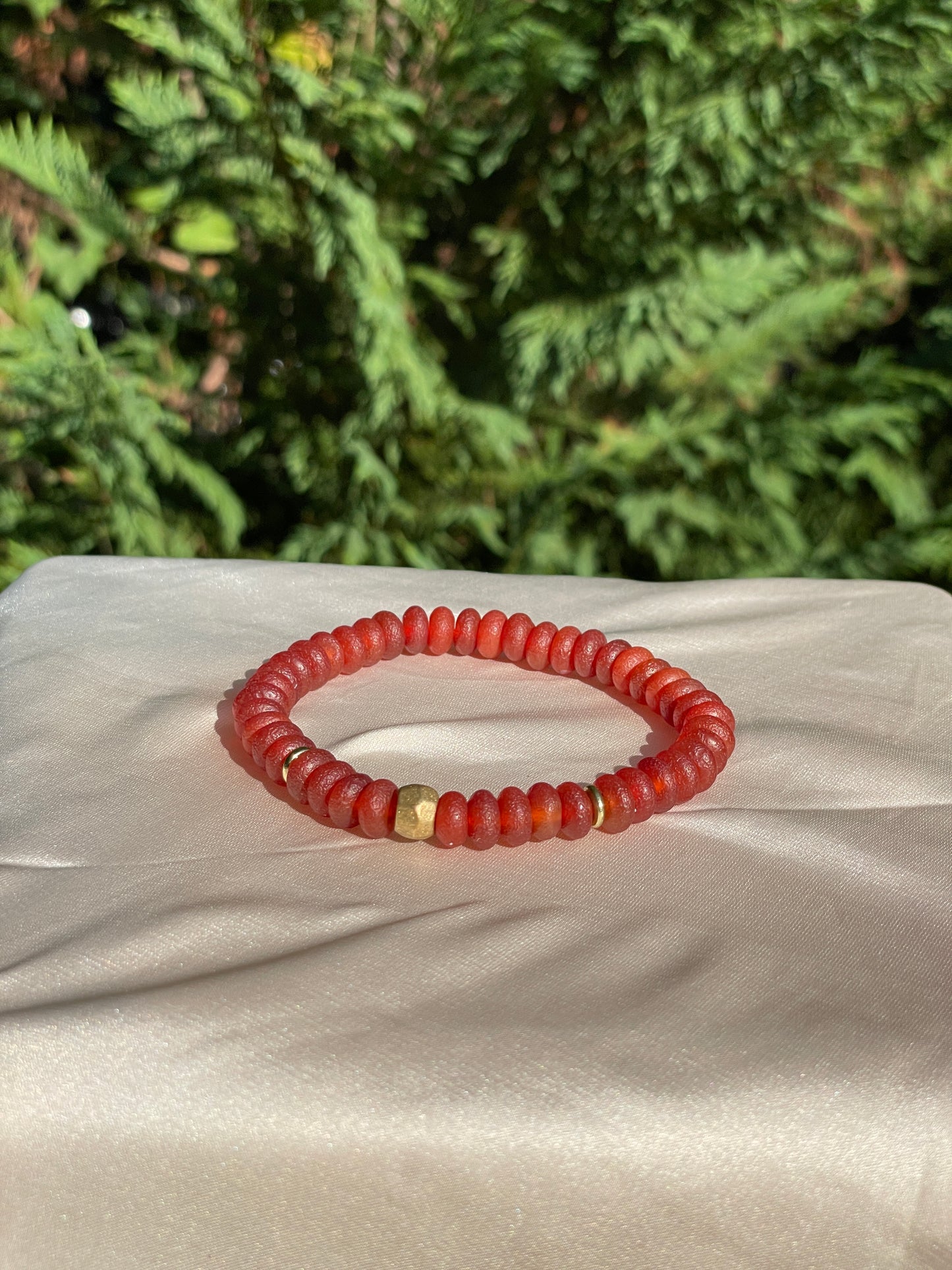 Red Agate Rondelle Bracelet