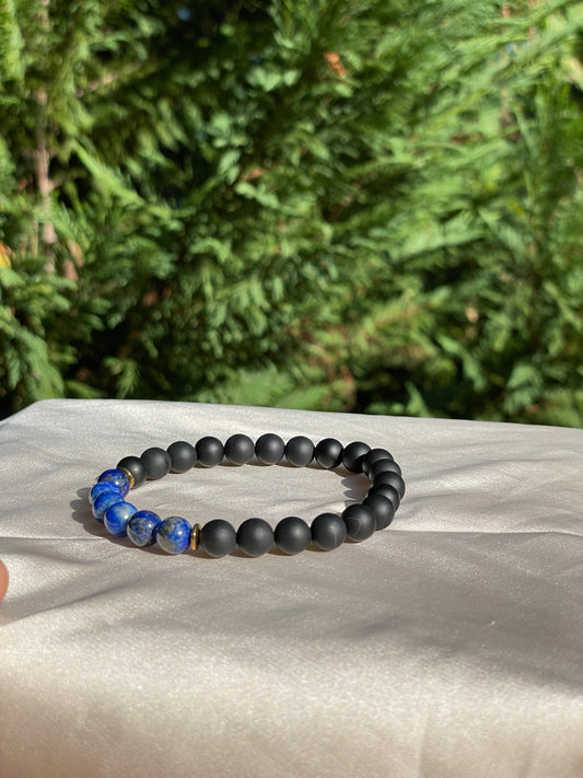 Lapis Lazuli & Black Onyx Bracelet